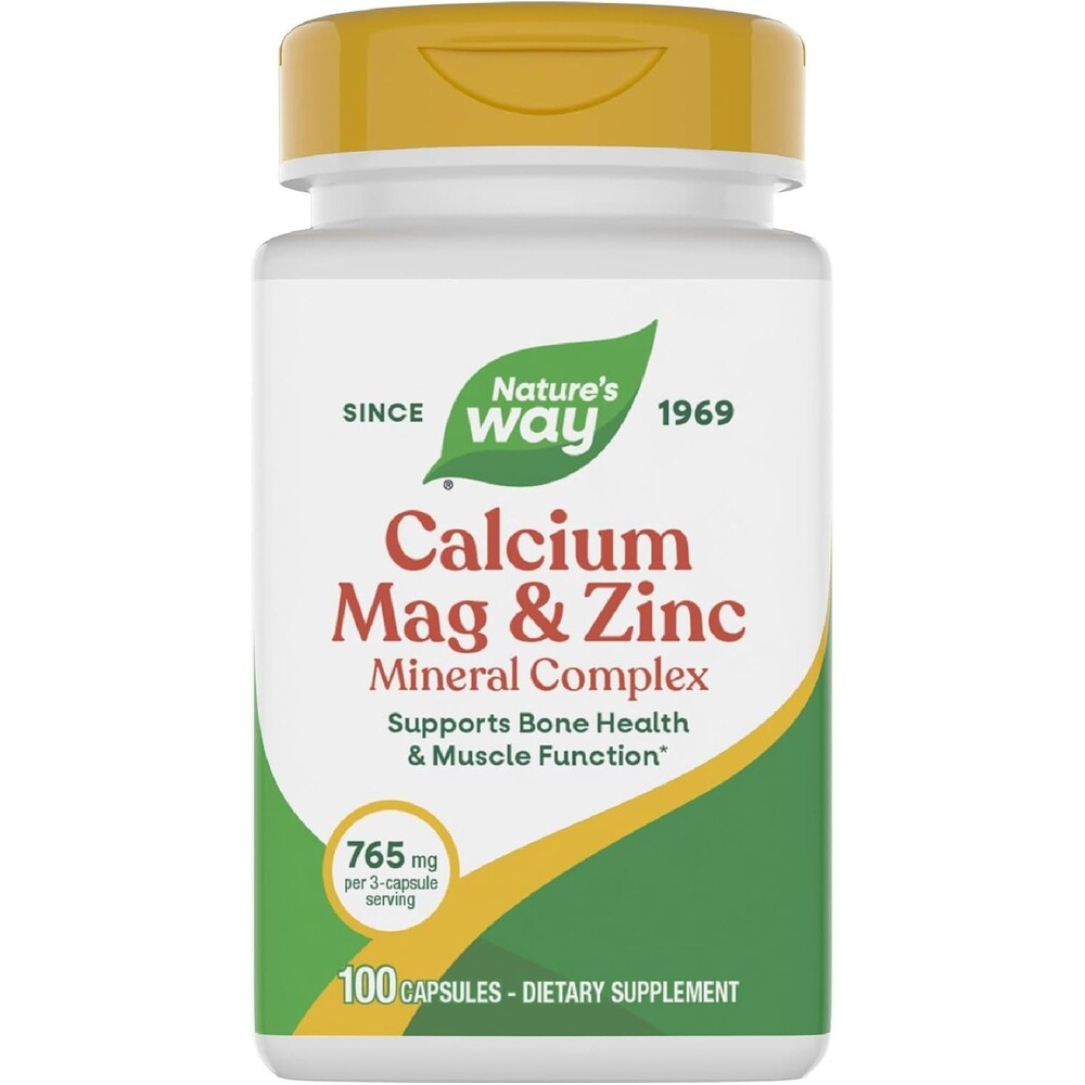 Nature's Way Calcium Mag & Zinc Mineral Complex Support Bone Muscle 100 Capsules